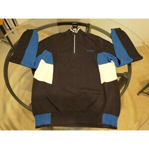 Hugo Boss Multicolored Long Sleeve Zip Track Sweater Size Small